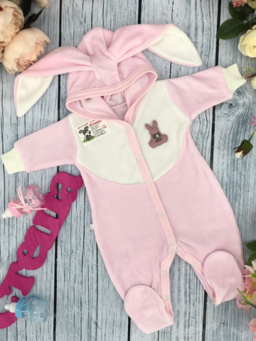 Купить оптом 212. Комбинезон с ушками, хлопок 80% велюр, 20%  ПЭ 62.68,74 в Калуге