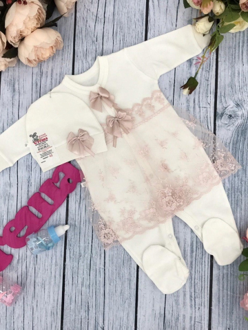 Купить оптом 258-П. Комбинезон с шапкой, хлопок 80% велюр 20% ПЭ, пудра в Калуге