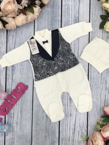 261-С. Комбинезон с шапкой, хлопок 80% велюр 20%  ПЭ