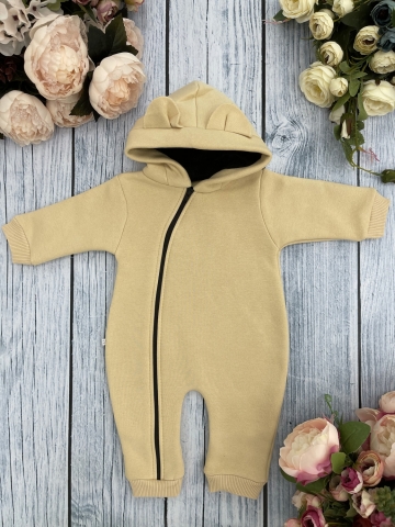 Купить оптом 308-СЛ. Комбинезон с капюшоном, хлопок 65%, 35% ПЭ, 3-х нитка с начесом + интерлок 62,68,74,80 в Калуге