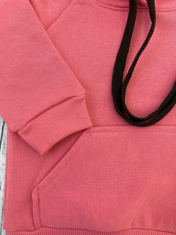 311-М. Свитшот с капюшоном + Штаны, хлопок 65%, 35% ПЭ, 3-х нитка ( без начеса) малина 122,128,134,140